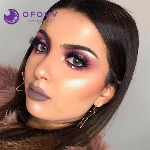 Ofovv Eye Circle Lens Blooming Grey Colored Contact Lenses V6006£¨1 YEAR)