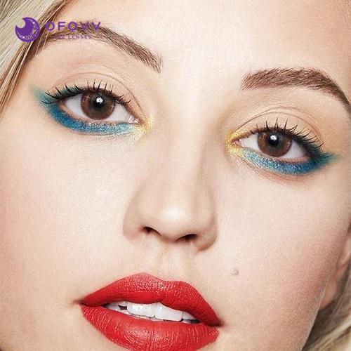 Ofovv Eye Circle Lens Gradient Star Brown Colored Contact Lenses V6065£¨1 YEAR£©