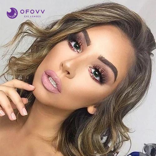 Ofovv Eye Circle Lens Gradient Star Green Colored Contact Lenses V6066£¨1 YEAR£©