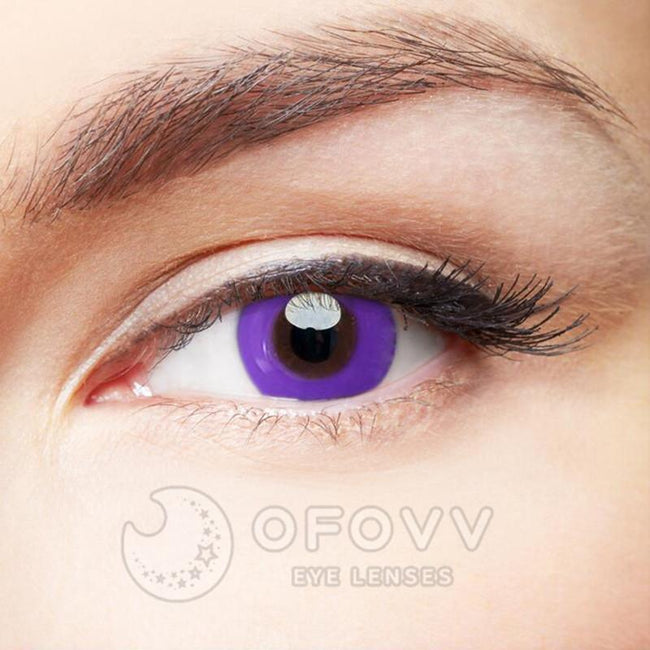 Ofovv Eye Circle Lens Pure Purple Colored Contact Lenses V6136£¨1 YEAR£©