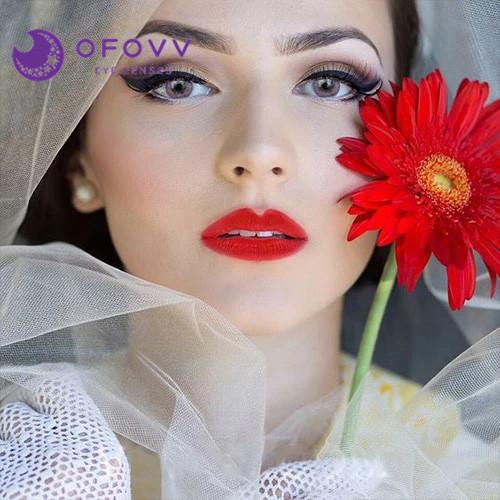 Ofovv Eye Circle Lens Calendula Pink Hazel Colored Contact Lenses V6145£¨1 YEAR£©