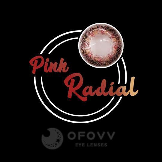 Ofovv Eye Circle Lens Radial Pink Colored Contact Lenses V6148£¨1 YEAR£©
