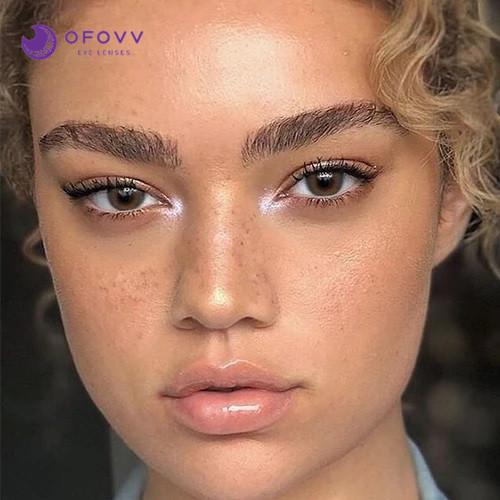 Ofovv Eye Circle Lens Lemon Grey Colored Contact Lenses V6189£¨1 YEAR£©